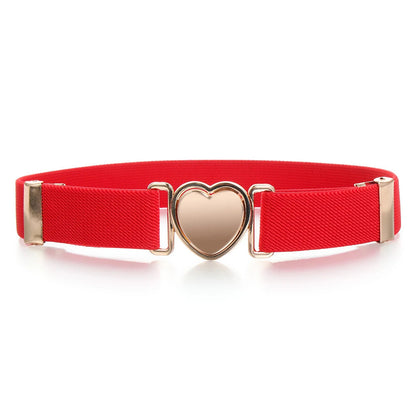 Ceinture élastique avec boucle en cœur enfant pour fille