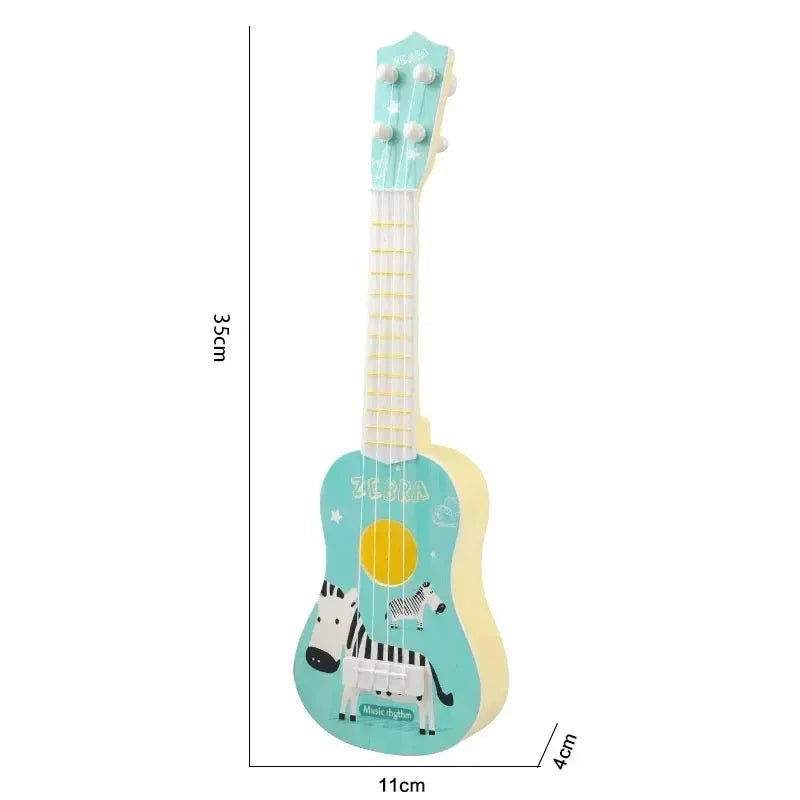 Mini guitare à 4 cordes motif dessin animé