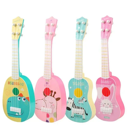 Mini guitare à 4 cordes motif dessin animé