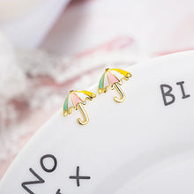 Boucles d’oreilles parapluie doré pour petite fille