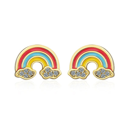 Boucles d’oreilles arc en ciel pour petite fille