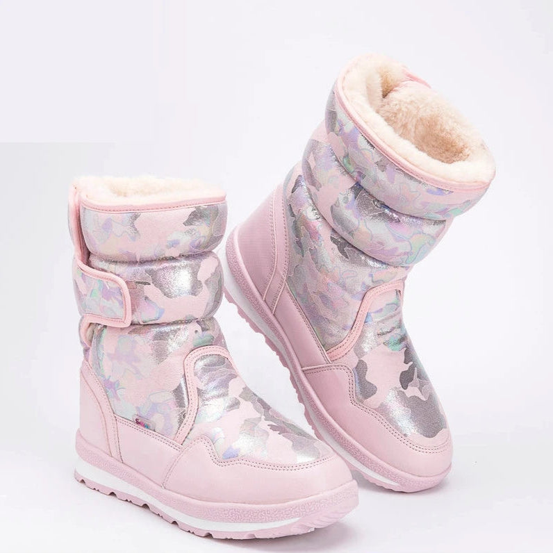 Bottes polaires antidérapantes en peluche pour enfants
