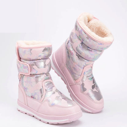 Bottes polaires antidérapantes en peluche pour enfants