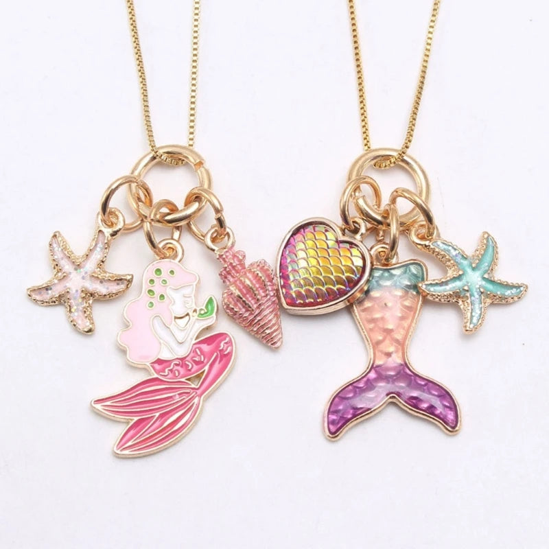 Collier à chaîne avec pendentif animaux marins
