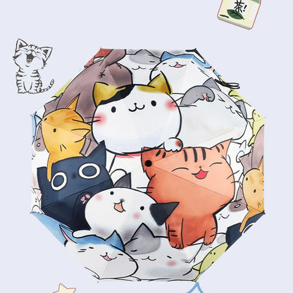 Parapluie enfant trois plis à motif chat