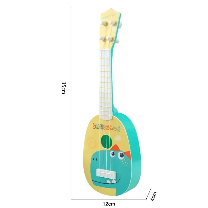 Mini guitare à 4 cordes motif dessin animé