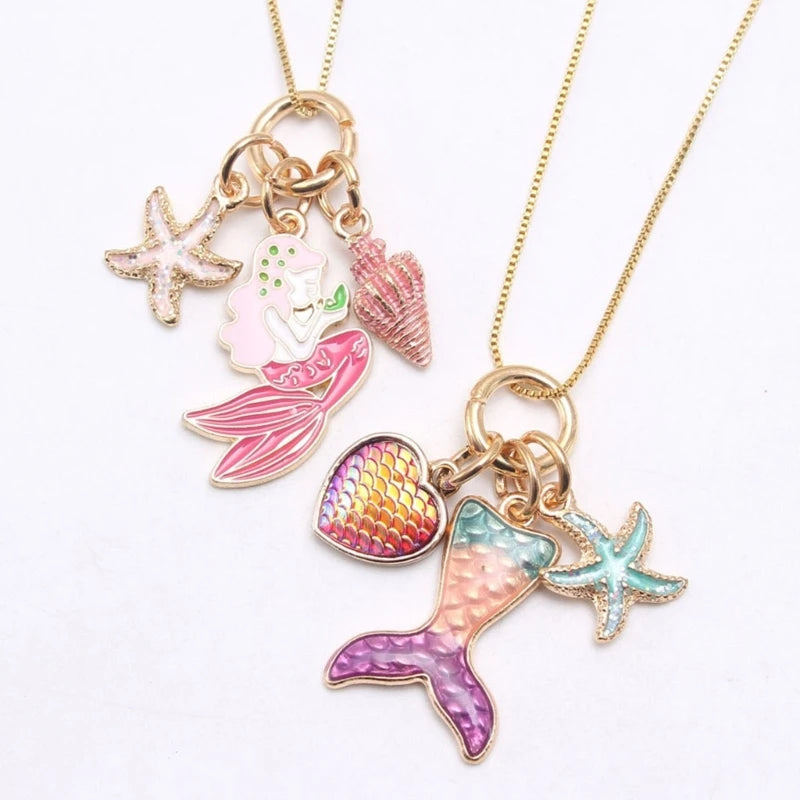 Collier à chaîne avec pendentif animaux marins