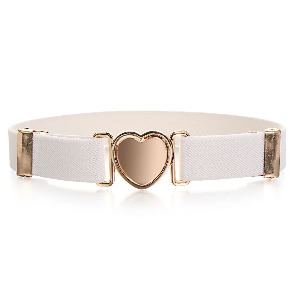 Ceinture élastique avec boucle en cœur enfant pour fille