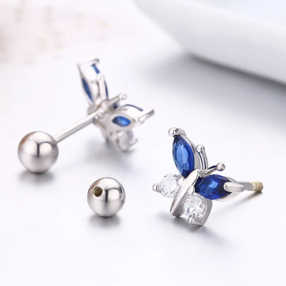 Boucles d’oreilles papillon en argent sterling 925