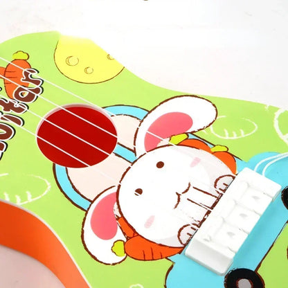 Mini guitare à 4 cordes motif dessin animé
