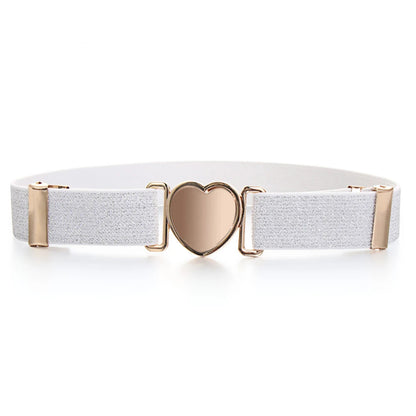 Ceinture élastique avec boucle en cœur enfant pour fille