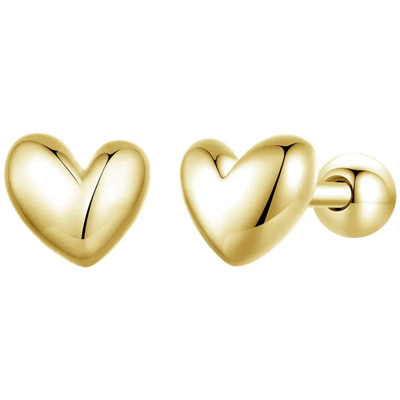 Clou d’oreille à vis en forme de coeur