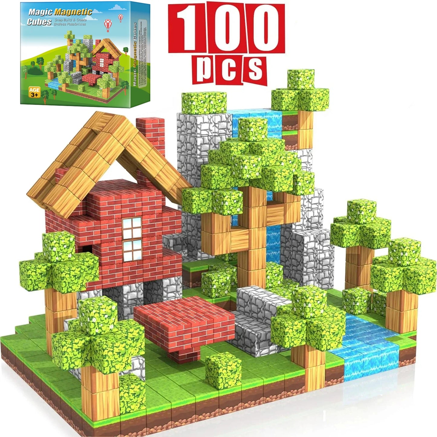 Bloc Magnétique de construction 100pcs