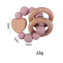 Hochet Montessori en bois pour bébés - Coeur