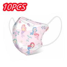 Masque en coton à motif sirène pour fille lot de 10 - filtre à 4 couches