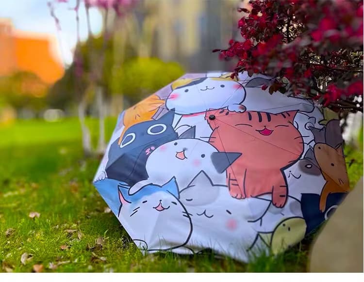 Parapluie enfant trois plis à motif chat