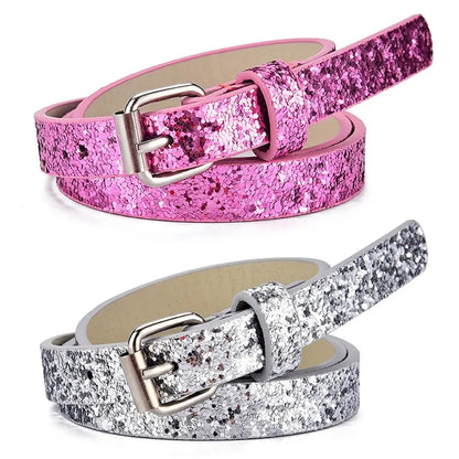Ceinture en cuir à paillettes pour enfants