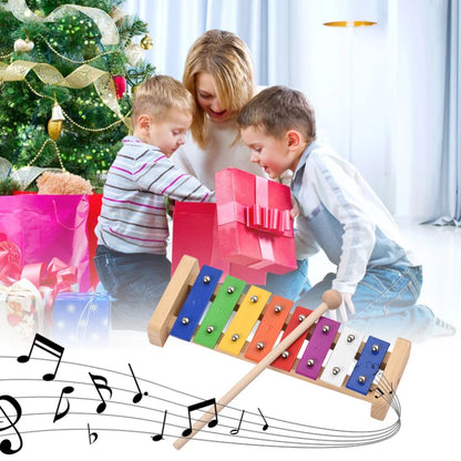Xylophone en bois et touches colorées