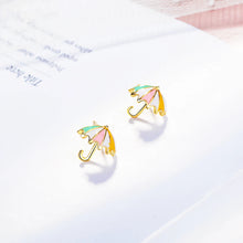 Boucles d’oreilles parapluie doré pour petite fille