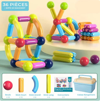 Jeu de Construction Magnétique pour Enfants