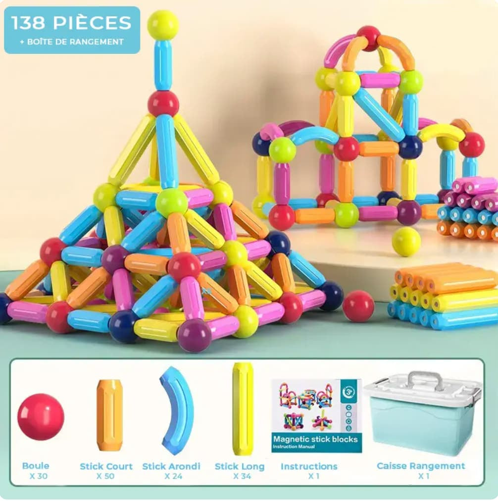 Jeu de Construction Magnétique pour Enfants
