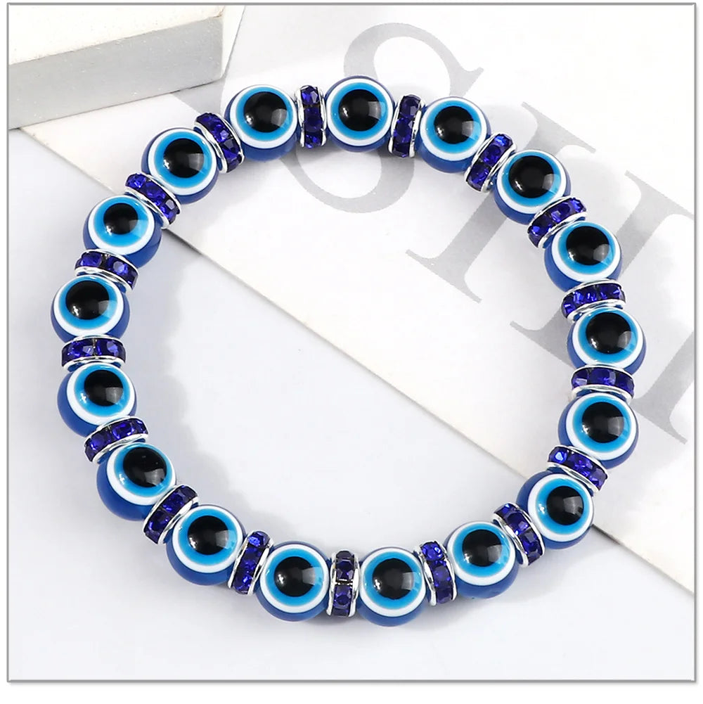 Bracelet perle en verre élastique pour enfant