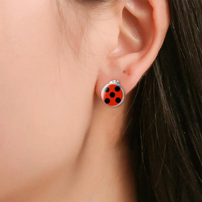 Boucle d’oreille à clip fille à motif Ladybug