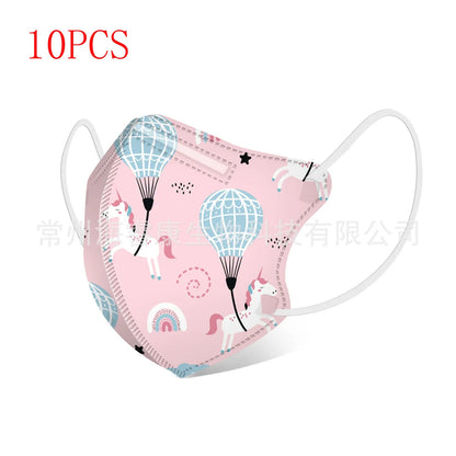 Masque en coton à motif animal pour enfant lot de 10 - filtre à 4 couches