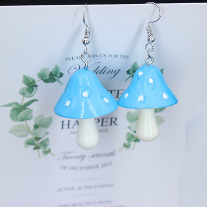 Boucle d’oreilles pendante en forme de champignon