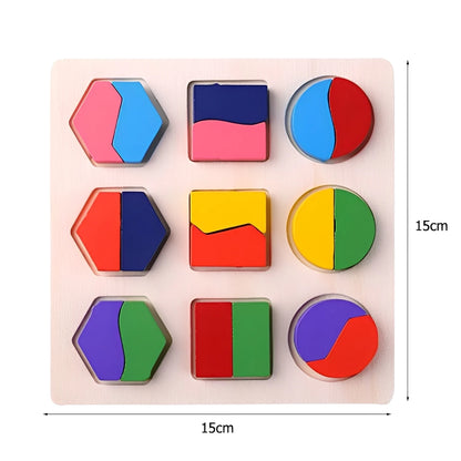 Puzzle en bois en forme géométrique