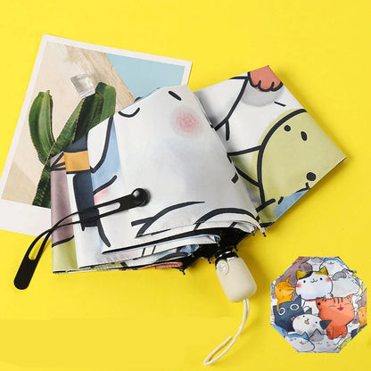 Parapluie enfant trois plis à motif chat