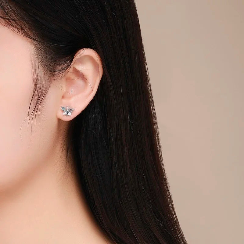 Boucles d’oreilles papillon en argent sterling 925