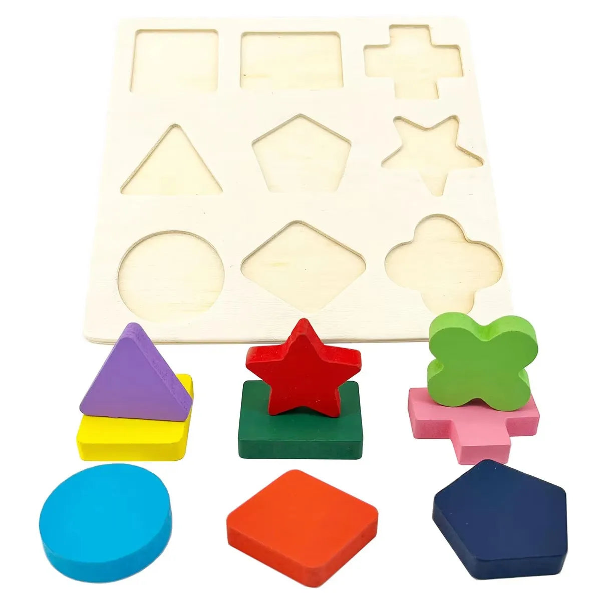 Puzzle en bois en forme géométrique