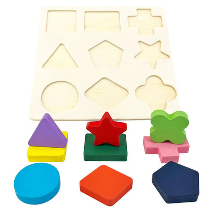 Puzzle en bois en forme géométrique