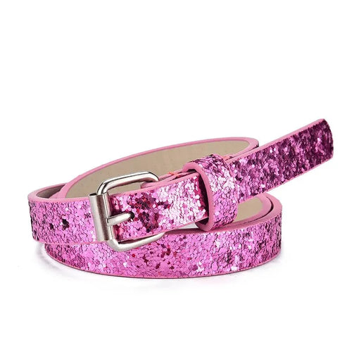 Ceinture en cuir à paillettes pour enfants