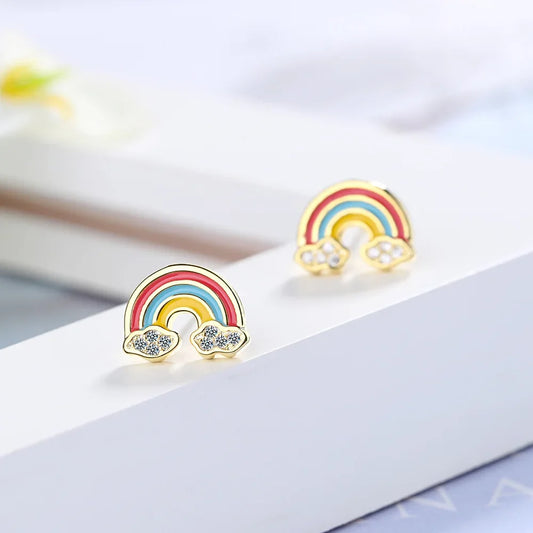 Boucles d’oreilles arc en ciel pour petite fille
