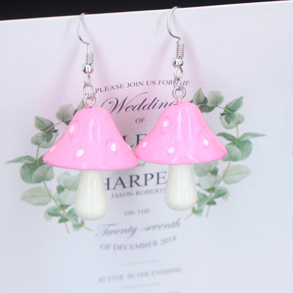 Boucle d’oreilles pendante en forme de champignon