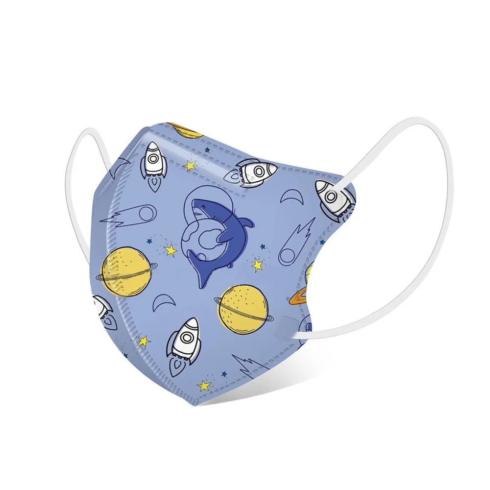 Masque en coton à motif animal pour enfant lot de 10 - filtre à 4 couches