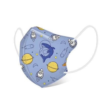 Masque en coton à motif animal pour enfant lot de 10 - filtre à 4 couches