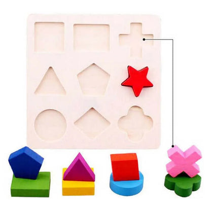 Puzzle en bois en forme géométrique