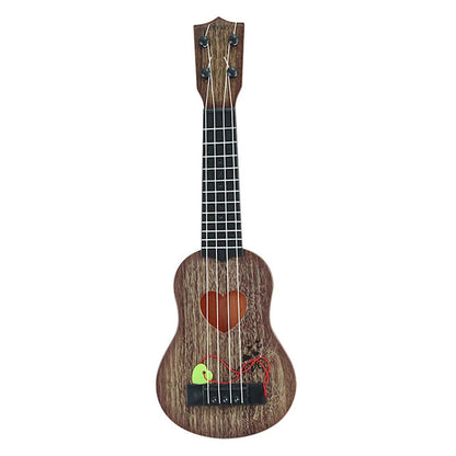 Mini guitare 4 cordes à motif cœur