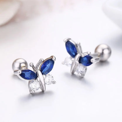 Boucles d’oreilles papillon en argent sterling 925