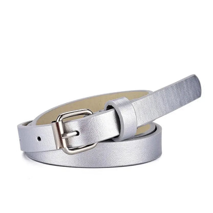 Ceinture en cuir à boucle carrée colorée