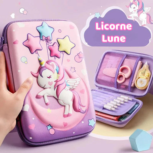 Trousse enfant licorne 3D motif lune