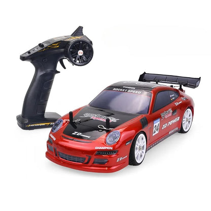 Voiture télécommandée Porsche rouge à haute vitesse
