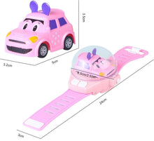 Voiture montre télécommandée rose pour enfants