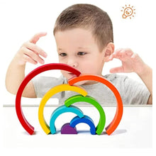 Arc en ciel Montessori en bois - 7 pièces
