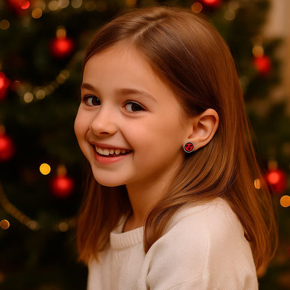 Boucle d’oreille à clip fille à motif Ladybug