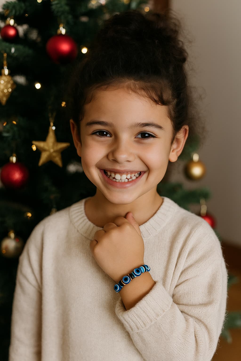 Bracelet perle en verre élastique pour enfant