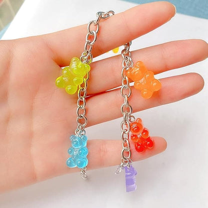 Bracelet enfant avec pendentif ourson multicolore